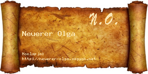 Neuerer Olga névjegykártya